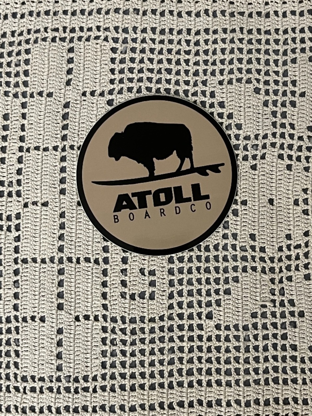 NEW Atoll Board Co paddle board buffalo decal sticker tan & black